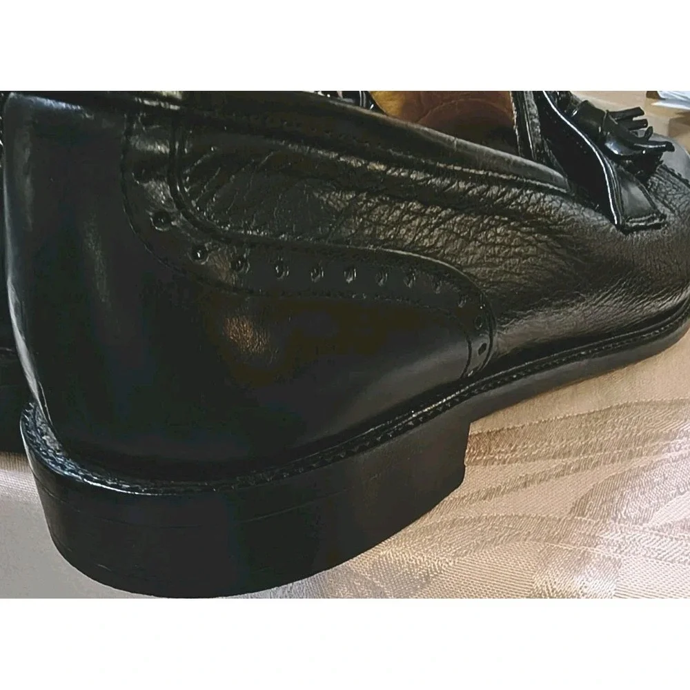 Vito Rufolo 11M Made In Italy Men's Black Tassled Loafers Classic Designer EUC
